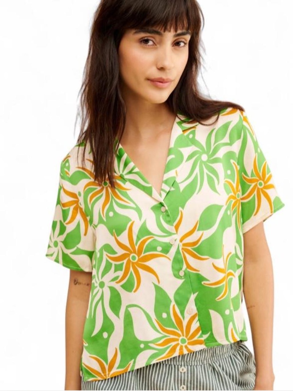 ASTR the Label Camp Button Down Tourist Top - L